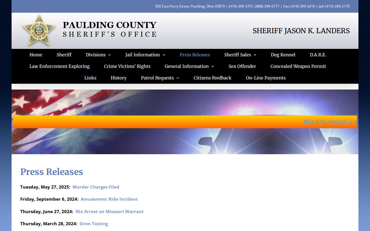 Paulding County official incident and arrest news archive